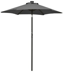Guarda-sol de jardim c/ luzes LED 200x211 cm alumínio antracite