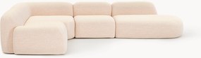 Sofá de canto modular XL em bouclé com chaise longue Wolke
