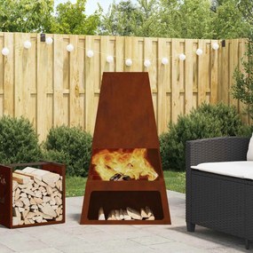 vidaXL Fire Pit Castanho 60 x 35 x 100 cm