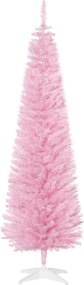 HOMCOM Árvore de Natal Artificial 180cm Ignífugo com 390 Ramos de PVC Decoração de Natal para Interiores Rosa | Aosom Portugal