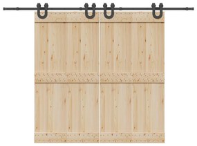Kit de ferragens para porta deslizante 400 cm aço preto