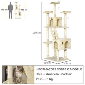 Arranhador para Gatos tipo Centro de Atividade com Árvore e Poste para