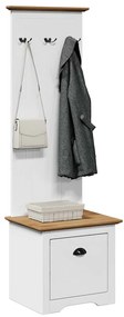 Armário corredor com ganchos BODO branco castanho 50x40x157 cm
