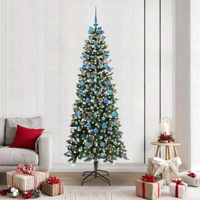 vidaXL Árvore de Natal Artificial Verde 210 cm PVC, Plástico e Aço