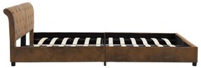 Estrutura de cama 180x200 cm camurça artificial castanho