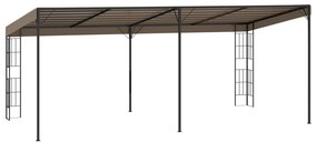 Gazebo de montagem na parede 6x3 m tecido cinzento-acastanhado