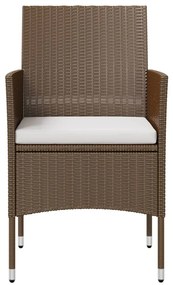 8 pcs conjunto lounge jardim c/ almofadões vime PE castanho