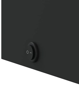 Armário espelhado arqueado p/ casa de banho c/ luz LED preto