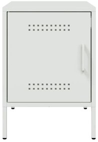 Mesas de cabeceira 2 pcs 36x39x50,5 cm aço branco