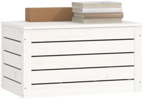 Caixa de arrumação 59,5x36,5x33 madeira de pinho maciça branco
