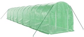 Estufa com estrutura de aço 28 m² 14x2x2 m verde