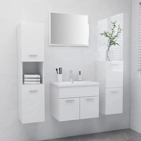 vidaXL Conj. móveis casa de banho derivados madeira branco brilhante