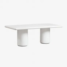 Mesa De Jardim Retangular 220x100 Cm Em Cimento Namara Branco - Sklum