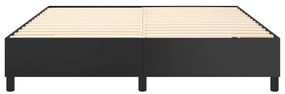 Estrutura de cama 160x200 cm couro artificial preto