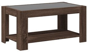 Mesa de centro c/ LEDs 93x53x45 cm madeira processada