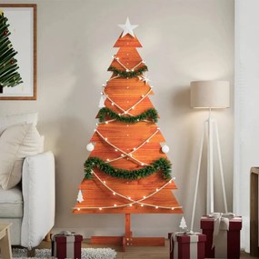 vidaXL Árvore de Natal decorativa 150 cm pinho maciço castanho-mel