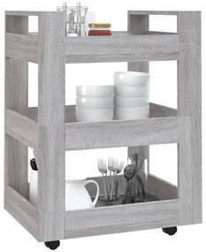 Carrinho de cozinha 60x45x80 cm derivados madeira cinza sonoma
