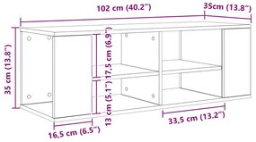Gabinete para TV com prateleira Madeira antiga 102 x 35 x 35 cm