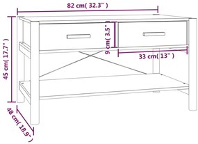 Mesa de centro 82x48x45 cm derivados de madeira branco