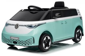 Carro elétrico para Crianças 12V Volkswagen ID BUZZ, Rodas Espuma EVA, assento couro ecológico Azul