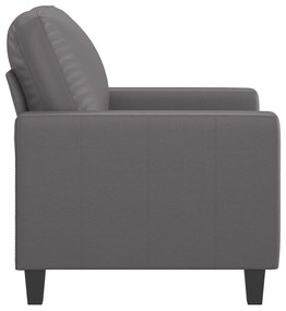 Poltrona 60 cm couro artificial cinzento