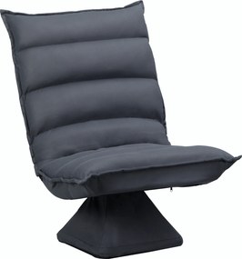 HOMCOM Poltrona de Chão Giratória 360° com Encosto Reclinável 62x70x95 cm Cinza Escuro | Aosom Portugal
