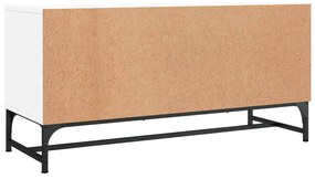 Móvel de TV c/ portas de vidro 102x37x50 cm branco