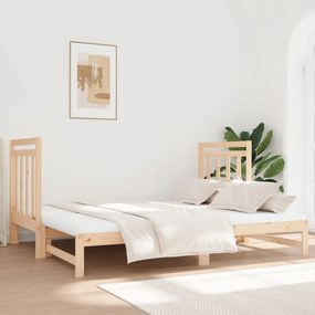 Estrutura sofá-cama de puxar 2x(90x190) cm pinho maciço