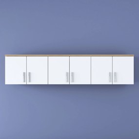 Prateleira de Parede EA114 – Nogueira e Branco – 180x41,4x37,5 cm