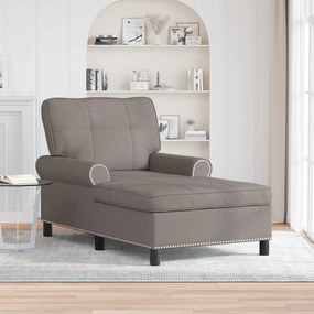 vidaXL Chaise Lounge Cinzento-acastanhado 91 x 157 x 91 cm tecido