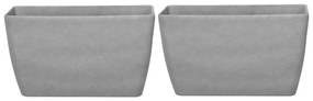Conjunto de 2 vasos para plantas em pedra cinzenta clara 74 x 32 x 45 cm BARIS Beliani