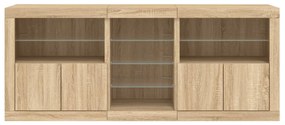 Aparador com luzes LED 181,5x37x67 cm carvalho sonoma