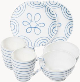 Conjunto de pequeno-almoço artesanal Blaugeflammt, 2 pessoas, conjunto de 6