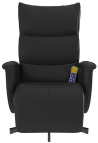 Cadeira massagens reclinável c/apoio pés couro artificial preto