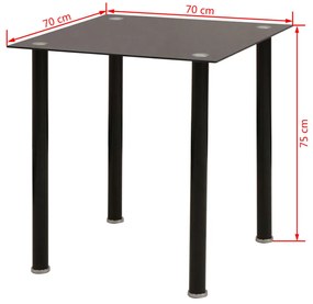 Conjunto mesa de jantar e cadeiras 3 pcs preto
