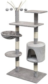 Árvore para gatos c/ postes arranhadores sisal 125 cm cinzento