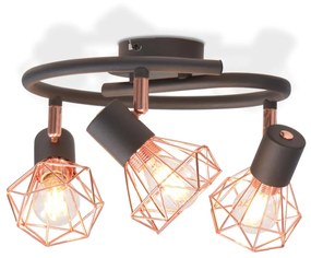 vidaXL Candeeiro de teto com 3 lâmpadas filamentos LED 12 W