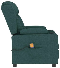 Poltrona de massagens tecido verde-escuro