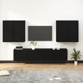 vidaXL Conjunto móveis de TV 6 pcs madeira processada preto