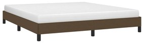 Estrutura de cama sem colchão 160x200 cm tecido castanho-escuro