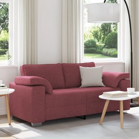 vidaXL Sofá Loveseat Vermelho Vinho 140 cm Tecido