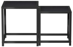 Mesas de centro 2 pcs MDF preto