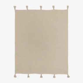 Manta Plaid Em Algodão Alfeld Crema Linho - Sklum