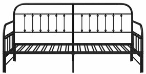 Estrutura de Daybed vidaXL com Cama Extra Preta 100x190 cm Aço