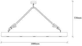 Candeeiro de Teto Erebos – Madeira – 100 x 7 cm