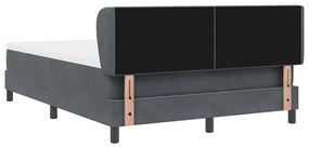 Cama Box Spring com Colchão Cinza Escuro 160x200 cm em Veludo
