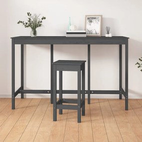vidaXL Mesa de bar 180x80x110 cm pinho maciço cinza