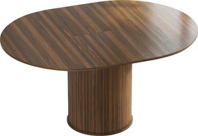 HOMCOM Mesa de Jantar Extensível para 6 a 8 Pessoas, 110-150 cm, Mesa de Cozinha Oval com Base Central Redonda, Nogueira | Aosom Portugal