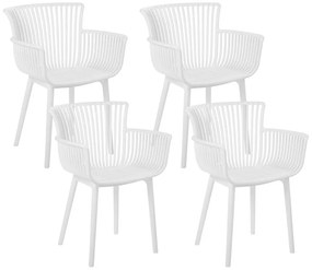 Conjunto de 4 cadeiras em plástico branco PESARO Beliani