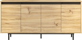 Aparador “Bravura” — 160x44,5x75,6 cm — Carvalho e Preto com Pernas Me